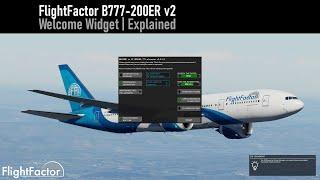 FlightFactor Boeing 777 v2 | The Welcome Widget | X-Plained