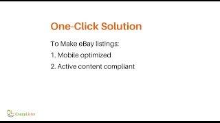 CrazyLister - one click solution to comply with eBay's active content ban