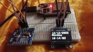 (Demo) ESP32 Real Time Clock RTC using DS1307 Module and display on OLED