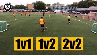 1v1 - 1v2 - 2v2 | Football - Soccer Exercises | U11 - U12 - U13 - U14 - U15