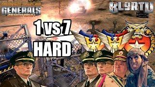 Command & Conquer Generals: Zero Hour - USA LASER 1 vs 7 RANDOM [HARD ENEMY] Карта: Сумрачное Пламя