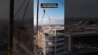 Construction Destruction: Watch This Gigantic Crane Lose Control! #shorts