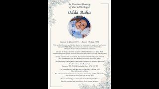 Celebration of the life of our Angel Odda Raha