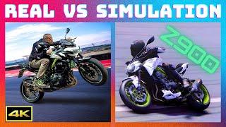 KAWASAKI Z900 AKRAPOVIC PERFORMANCE - SIMULATION VS REAL LIFE - 4K HDR ULTRA REALISTIC