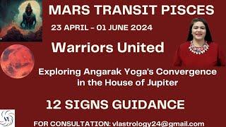 MARS RAHU Conjunction Exploring Angarak Yoga's Convergence in PISCES 23 Apr-01 June 2024 /12 Signs /