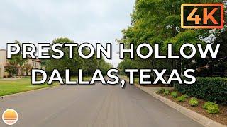 Preston Hollow a Neighborhood in Dallas, Texas. An UltraHD 4K Real Time Driving Tour.