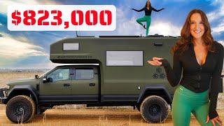 Am I MOVING into an $823,000 EARTHROAMER? Full Tour - Living in a Truck Camper