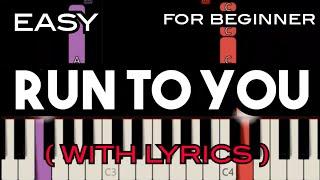 RUN TO YOU ( LYRICS ) - WHITNEY HOUSTON | SLOW & EASY PIANO