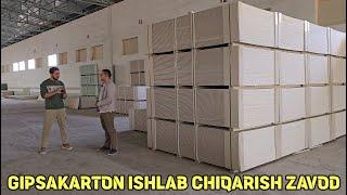 GIPSAKARTON ISHLAB CHIQARISH ZAVODIDAN VIDEO OPTOM NARXDA. +99888-988-05-00 +99899-982-05-05