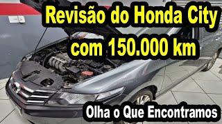 Revisão do Honda City com 150.000 km , Troca Óleo Cambio Automático, Regulagem Válvulas e Muito +