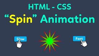 How to use css spin animation in html | Css Animation in Html Page | Javascript attribute