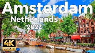 Amsterdam 2022, Netherlands Walking Tour (4k Ultra HD 60 fps) - With Captions