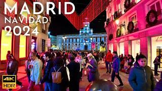 NAVIDAD MADRID 2024 - Madrid Christmas 2024 Night Walk 4K HDR  