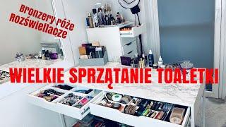 SPRZĄTANIE TOALETKI/ KOLEKCJA /ORGANIZACJA PUDRY, RÓŻE  I ROZŚWIETLACZE #toaletka #makeuproom