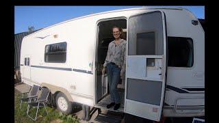 Couple living in a caravan in New Zealand - tiny living