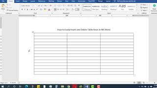 How to Quickly Insert and Delete Rows in a Table - MS Word