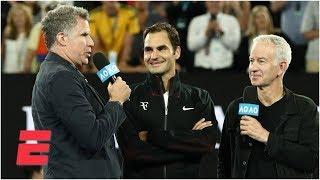 Will Ferrell asks Roger Federer ridiculous questions during interview at Australian Open | ESPN