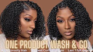 WASH N GO ROUTINE | THE BEST DEFINED CURLS + SHINE | LAST 7 FULL DAYS | 3C-4A HAIR | HIGH POROSITY