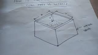 How to calculate water cubic FEET & LITERS???