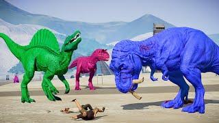 New Jurassic World Evolution Dino Carnage Spinosaurus and TRex Clash in Jurassic Arena Dino Fighting