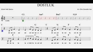 DOSTLUK--(Freundschaft)--C--:Flute,Melodica,Violin,Guitar,Keyboard,Block flöte(Recorder),Ukulele.