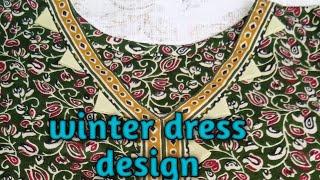 winter dress designing full look stitching #stitching with sajida