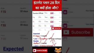 Why Data Plan 28 Days Only #short #dataplan | Why Internet plan is Costly #whyinternetplansisof28day