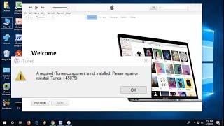 How to Fix iTunes Error A required component is not installed (45075) in Windows 10