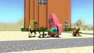 Спанч боб и Патрик в minecraft