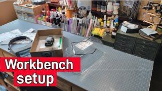 hobby workbench set up and tips. welcome back to the joy of hobbies #bench #organize #scalemodel