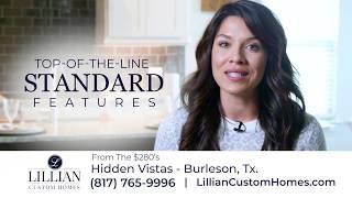 Lillian Custom Homes Hidden Vistas Community in Burleson Texas