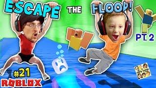 ROBLOX FLOOD ESCAPE Pt.2! Постарайтесь не утонуть Challenge с / FGTEEV Дадди и Чейз # 21