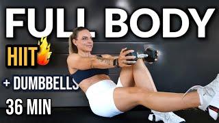 36 MIN FULL BODY FAT BURN | HIIT +DUMBBELLS