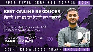 UPSC CSE | Best Online Resources For CSE Preparation | By Vinay Sunil Patil, Rank 122 CSE 2023