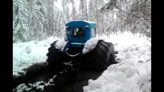 Т40 на колесах от комбайна, загнали бедолагу