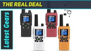 SAMCOM Walkie Talkies Long Range, 4 Pack FRS Two Way Radios with Earpiece and Mic Set