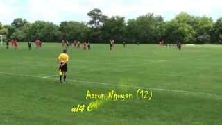 Aaron Nguyen (12) - left foot long shot