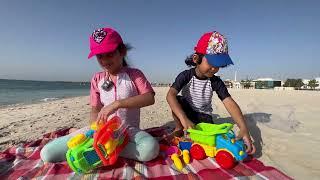 Beach Stories with Marwah & Abdul Rahman  | Learn Safety & Play time 🩵