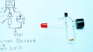 Only 4 Components to make Beeping Buzzer with LED