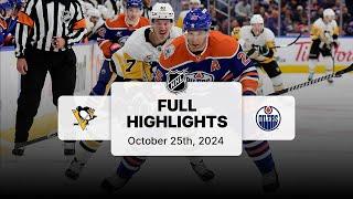 Penguins at Oilers | October 25, 2024 | NHL Full Game Highlights