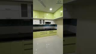 Lemon Green Acrylic Kitchen With Chrome Finish Profile Handle | #shorts #reels #youtubeshorts