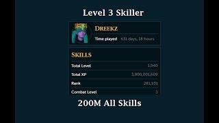 Dreekz | 200M All Skills | Level 3 Skiller