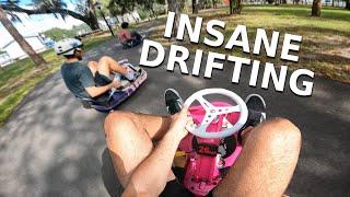 Insane Drifting on Razor Crazy Cart at 26mph!