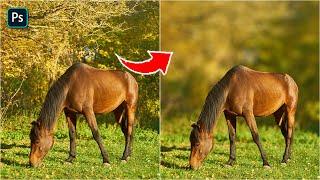 How To Blur Backgrounds in Photoshop [FAST & EASY!]  #shorts