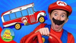 Mario Wheels On The Bus | Kids Song & Nursery Rhymes | The Mik Maks