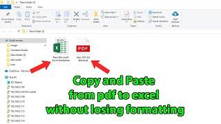 How to copy data from pdf to excel table