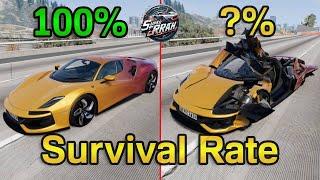 Realistic Survival chance and car crash test #beamngdrive