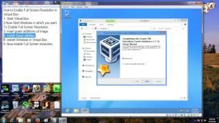 How to Enable full Screen On Virtual Box any windows.