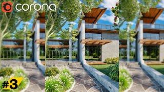 3D Tutorial 3ds Max Corona Render  Exterior day lighting