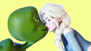 Dame tu Cosita kiss Frozen Elsa - Love in the SKY